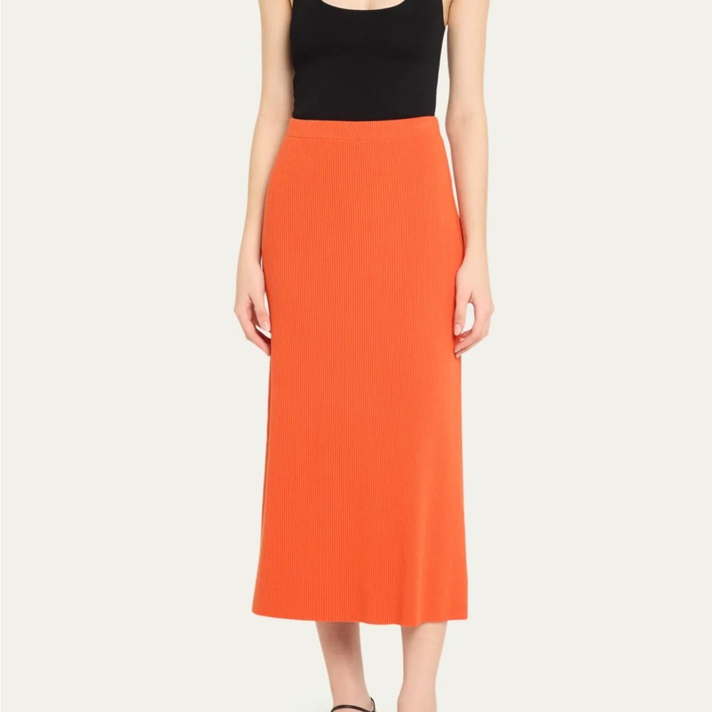 Vince Ribbed Orange Skirt